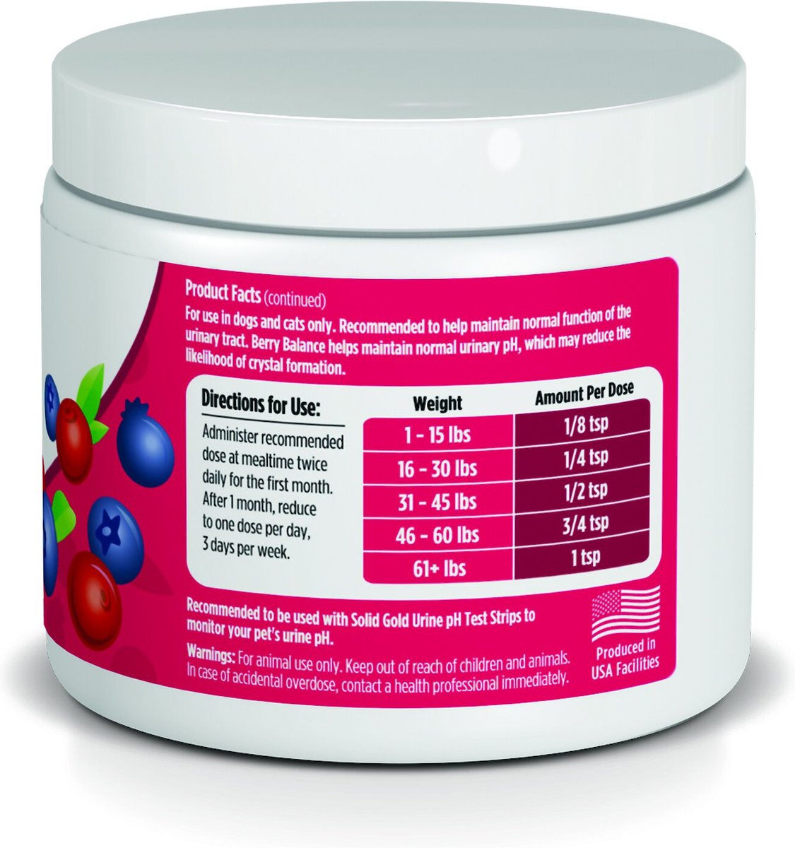 SOLID GOLD Berry Balance Cranberry Urinary Tract Health Powder