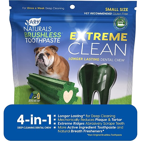 ARK NATURALS Brushless Toothpaste Small Dental Dog Treats, 12oz bag