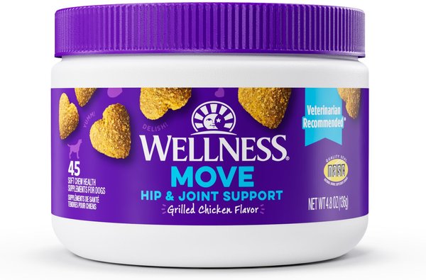 Wellness Move Hip & Joint Support Chicken Flavor Chew Supplements for Dogs slide 1 of 10
