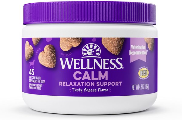 Wellness Calm Relaxation Support Cheese Flavor Chew Supplements for Dogs, 45 count slide 1 of 10