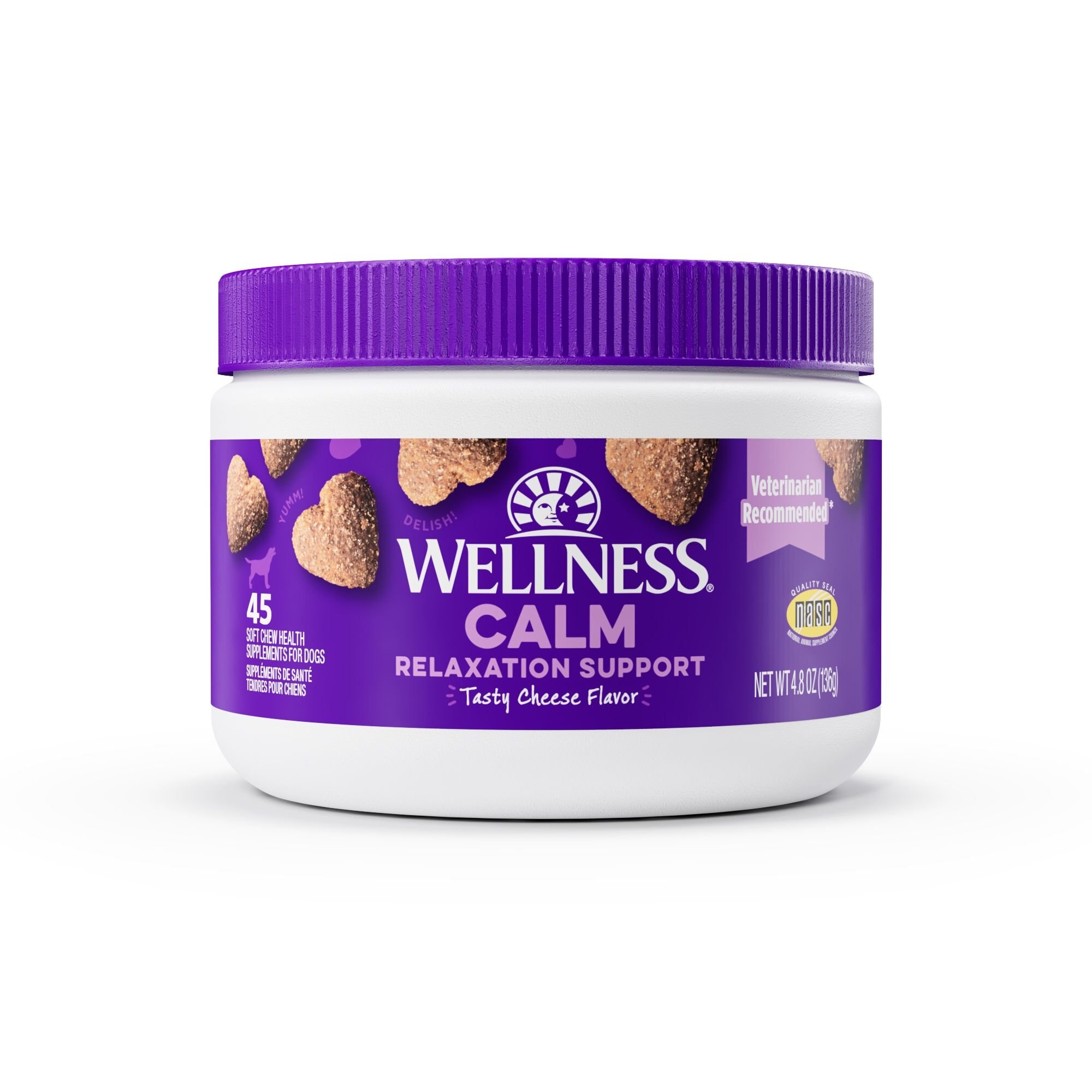 WELLNESS Calm Relaxation Support Cheese Flavor Chew Supplements for