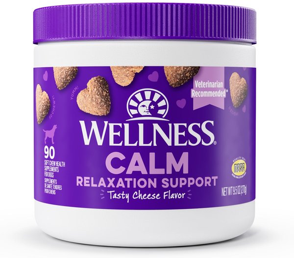 Wellness Calm Relaxation Support Cheese Flavor Chew Supplements for Dogs, 90 count slide 1 of 10