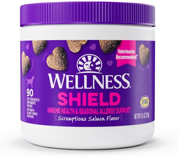 Wellness Shield Immunity & Allergy Support Salmon Flavor Chew Supplements for Dogs, 90 count slide 1 of 10
