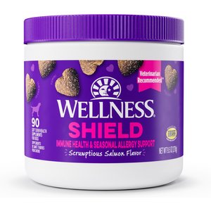 Wellness Shield Immunity & Allergy Support Salmon Flavor Chew Supplements for Dogs, 90 count