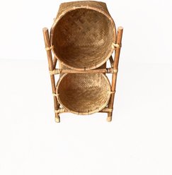 D-Art Collection 2 Tier Bamboo Dog & Cat Toy Storage Accessory, Natural, Medium slide 2 of 3
