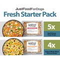 JustFoodForDogs Fresh Boost Variety Pack Frozen Human-Grade Fresh Dog Food, 5.5 oz pouch, Case of 9