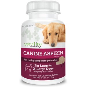 Vetality Canine Aspirin for Dogs, 120 count