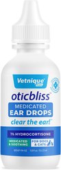 Vetnique Labs Oticbliss Ear Drops Medicated for Ear Infections for Dogs & Cats, 1.8-oz bottle