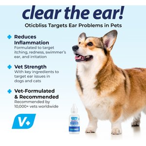 Vetnique Labs Oticbliss Ear Drops Medicated for Ear Infections for Dogs & Cats, 1.8-oz bottle