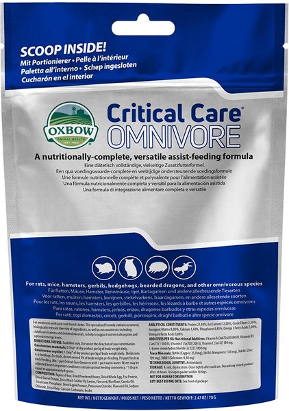 Oxbow Critical Care Omnivore Small Pet Supplement 70 gm Bag