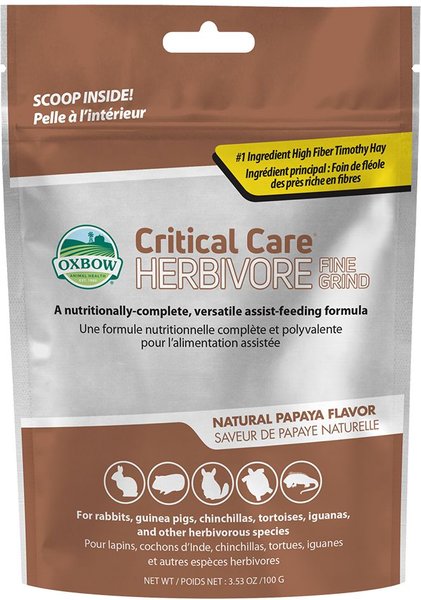 Oxbow Critical Care Herbivore Fine Grind Papaya Small-Pet Health Supplement, 100-gm bag slide 1 of 6