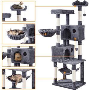 Yaheetech Multi-Level Cat Tree, 73-in, Dark Gray