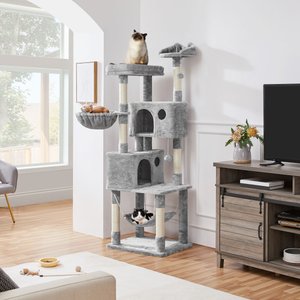 Yaheetech 73-in Multi-Level Cat Tree, Light Gray, Large