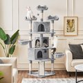 Yaheetech 76.5-in Tree with 3 Condos Cat Tree, Light Gray, Large