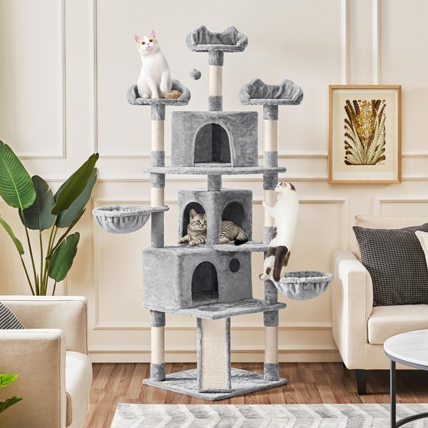 GO PET CLUB 80in Faux Fur Cat Tree & Condo, Beige