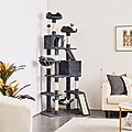 Yaheetech 82.5-in Multi-Level Tree Condo with 2 Foam Edge Perches Cat Tree, Dark Gray, Large