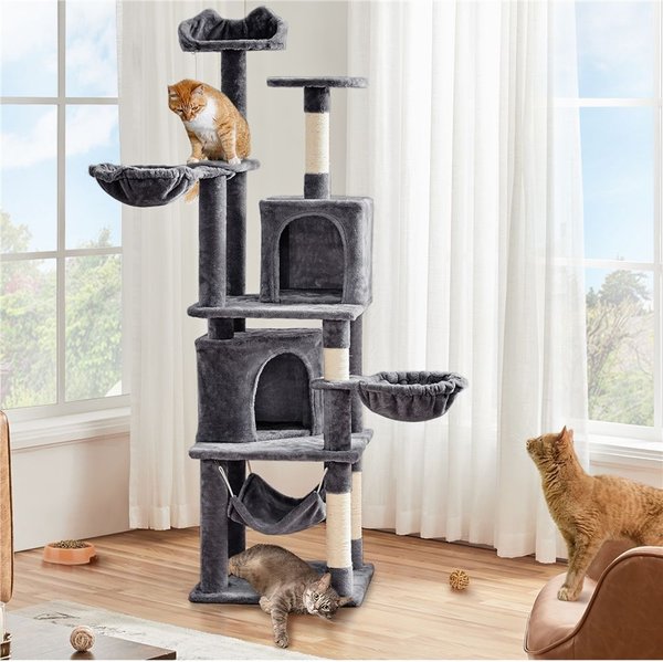 Temporarily Unavailable - YAHEETECH 69-in 4-Level Plush Cat Tree, Dark ...