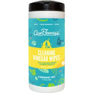 Aunt Fannie's Cleaning Vinegar Bright Lemon Scented Cat Wipes, 35 count