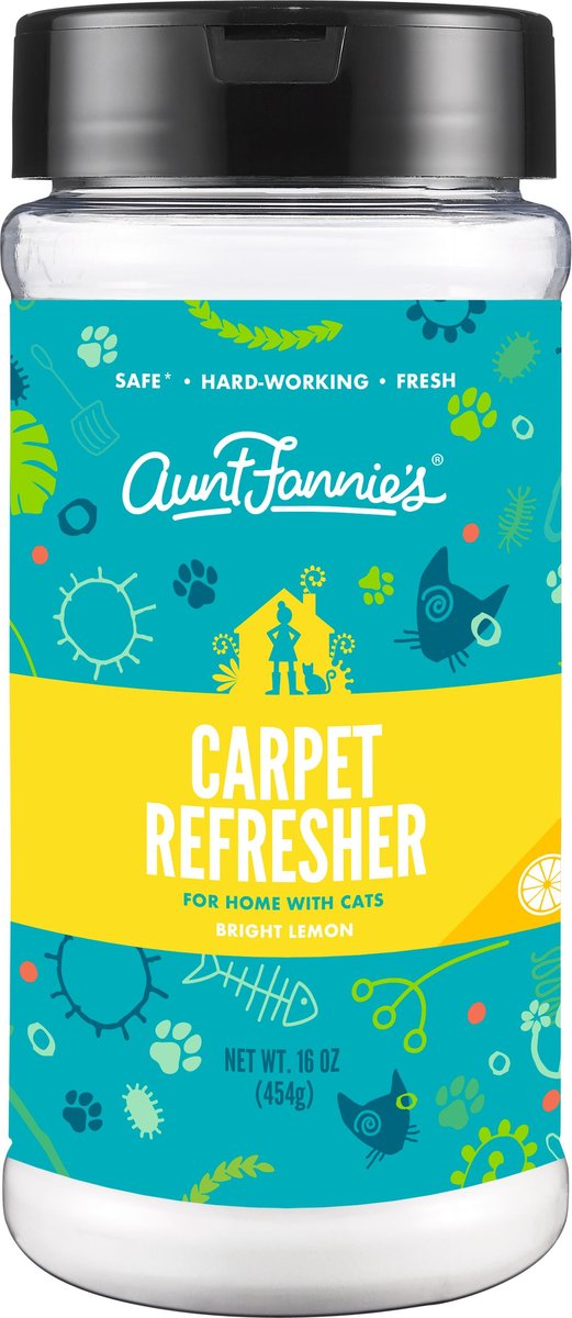 AUNT FANNIE'S Bright Lemon Scented Cat Carpet Deodorizer, 16oz bottle