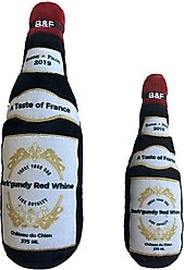 Bonne et Filou Bark'gundy Red Whine Squeaky Plush Dog Toy, Small