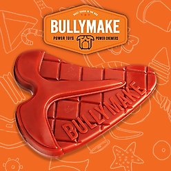 BULLYMAKE Nylon Steak Hard Chew Dog Toy, Red