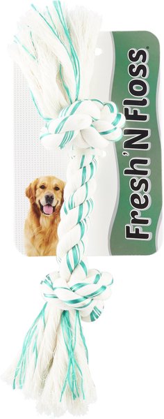 Booda Fresh N Floss Spearmint 2-Knot Rope Bone Dog Toy, Large slide 1 of 4