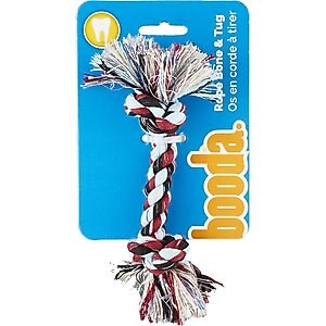 Booda Multi Color 2-Knot Rope Bone Dog Toy, X-Small