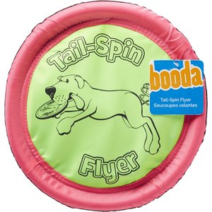 Booda Soft Bite Tail Spin Flyer Flying Disc Dog Toy, Color Varies, Large