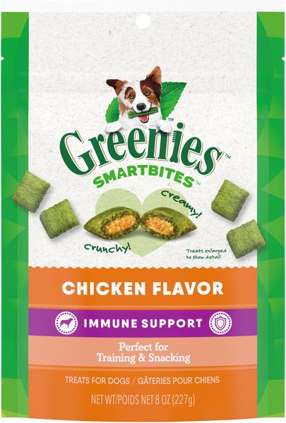 Greenies Smartbites Immune Support Chicken Flavor Crunchy & Soft Dog Treats, 8-oz pouch slide 1 of 9