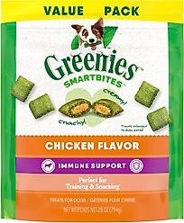 Greenies Smartbites Immune Support Chicken Flavor Crunchy & Soft Dog Treats, 28-oz pouch