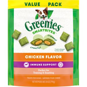 Greenies Smartbites Immune Support Chicken Flavor Crunchy & Soft Dog Treats, 28-oz pouch