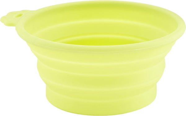Petmate Silicone Round Collapsible Travel Pet Bowl, Go Go Green, Large slide 1 of 8