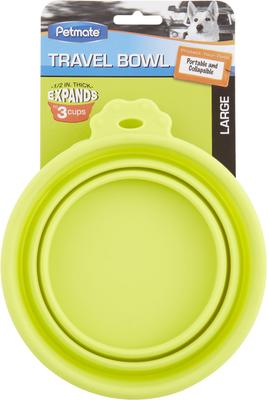 Show full view: Petmate Silicone Round Collapsible Travel Pet Bowl, Go Go Green, Large slide 5 of 9