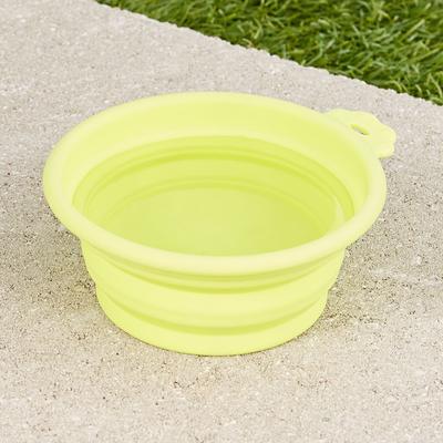 Show full view: Petmate Silicone Round Collapsible Travel Pet Bowl, Go Go Green, Large slide 6 of 9