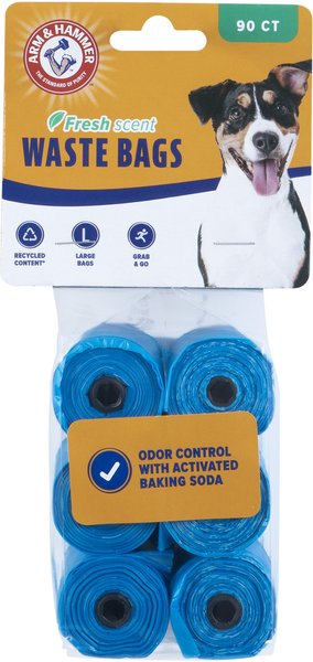 Arm & Hammer Disposable Waste Bag Refills, Blue, 90 count slide 1 of 3