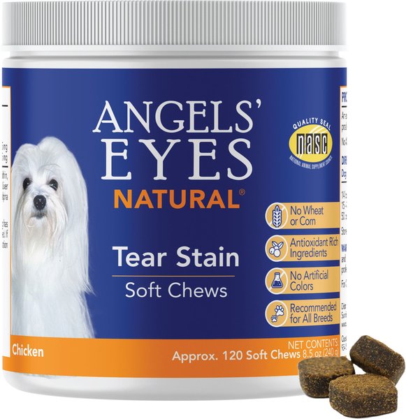 Angels' Eyes Natural Chicken Flavored Soft Chew Tear Stain Supplement for Dogs & Cats, 120 count slide 1 of 10