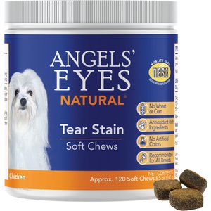 Angels' Eyes Natural Chicken Flavored Soft Chew Tear Stain Supplement for Dogs & Cats, 120 count