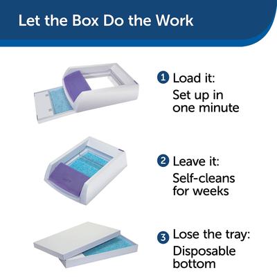 Show full view: PetSafe ScoopFree Crystal Pro Self-Cleaning Cat Litter Box, Purple slide 2 of 10