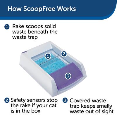 Show full view: PetSafe ScoopFree Crystal Pro Self-Cleaning Cat Litter Box, Purple slide 3 of 10