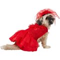 Frisco Red Ruffle Dog & Cat Dress + Headpiece, Medium