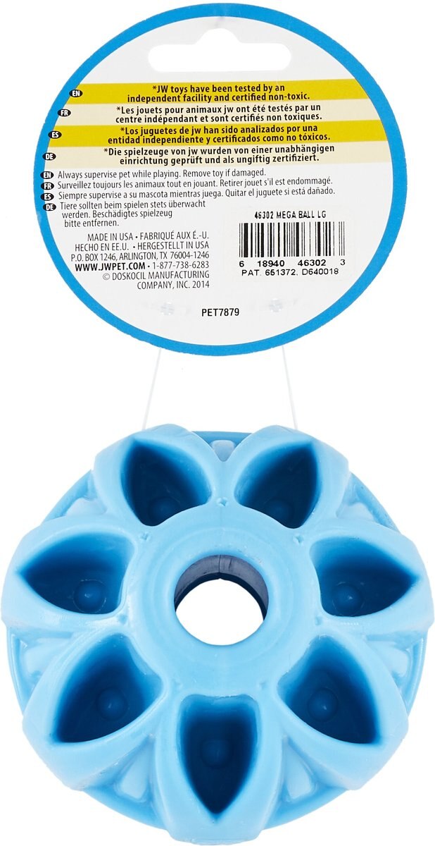 JW PET Megalast Ball Dog Toy, Color Varies, Medium
