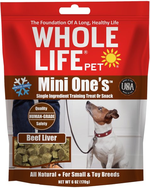 Whole Life Mini One's Beef Liver Training Dehydrated Treats for Dogs, 6-oz bag slide 1 of 7