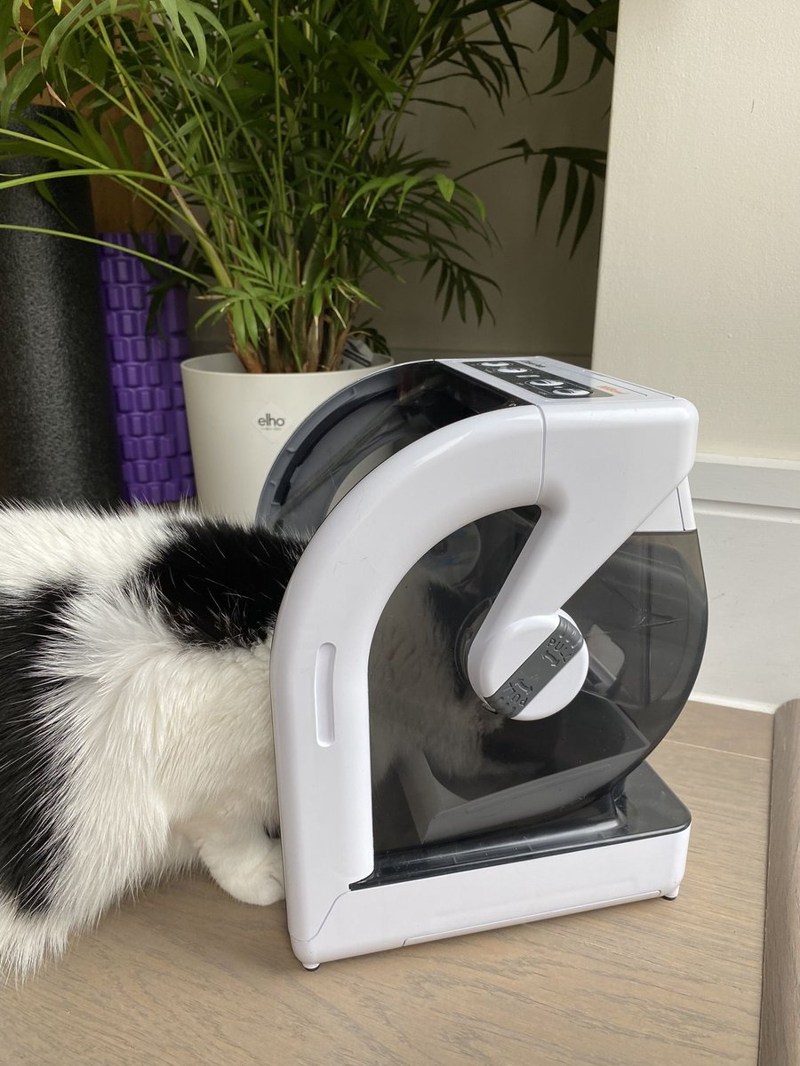 Closer Pets MiBowl Microchip Dog & Cat Feeder, White & Black