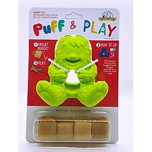 Yeti Dog Chew Puff & Play Dog Chew Treat Dispenser, Green