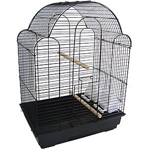 YML Shell Top Bird Cage with Perch, Black