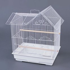 YML Villa Top Bird Cage with Perch, White