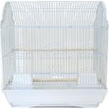YML Barn Top Bird Cage with Perch, White
