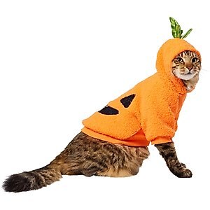 Frisco Sequin Pumpkin Dog & Cat Hoodie, Small