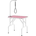 Yaheetech Stainless Steel Dog & Cat Grooming Table, Pink, 32-in
