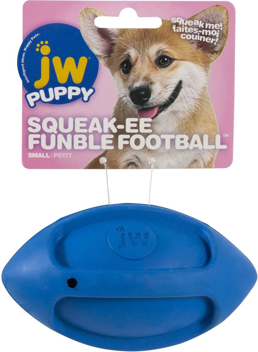JW PET iSqueak Funble Football Dog Toy, Color Varies, Small